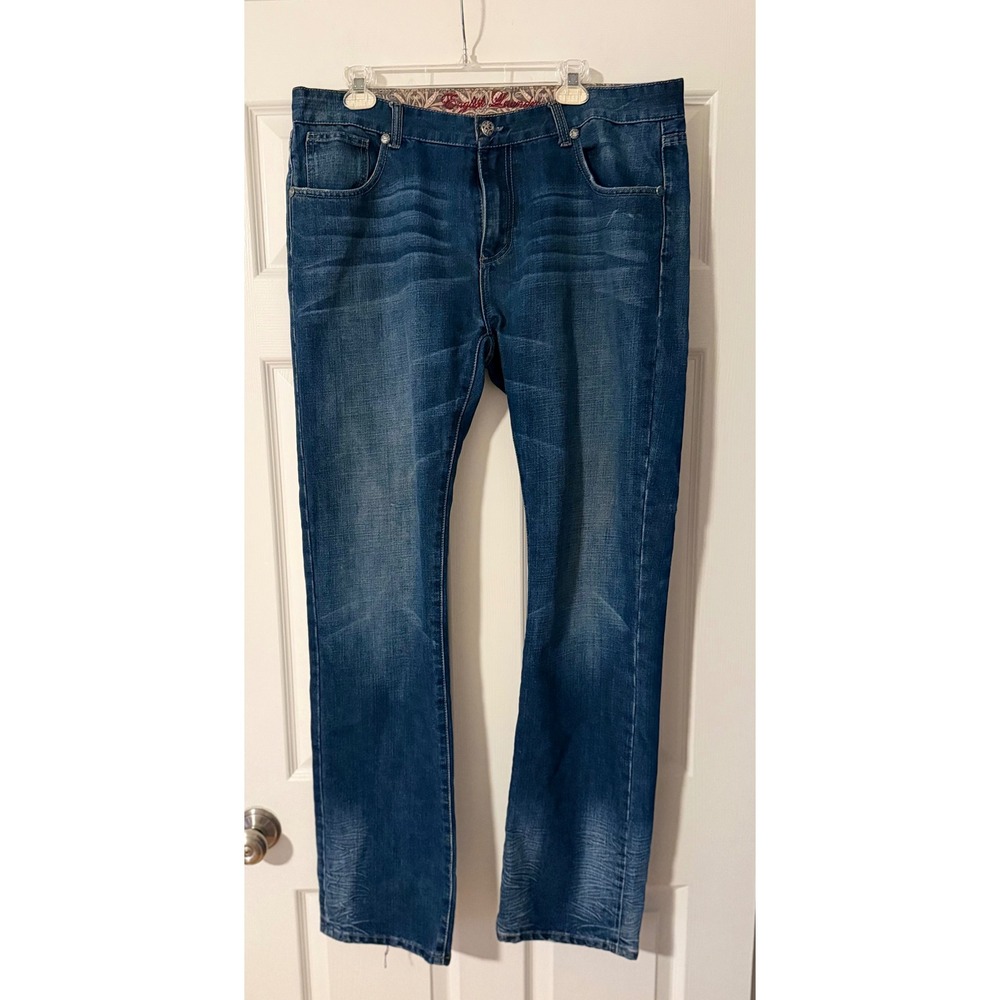 English Laundry Distressed Medium Wash Men's Straight Leg Y2K Stretch Classic 38